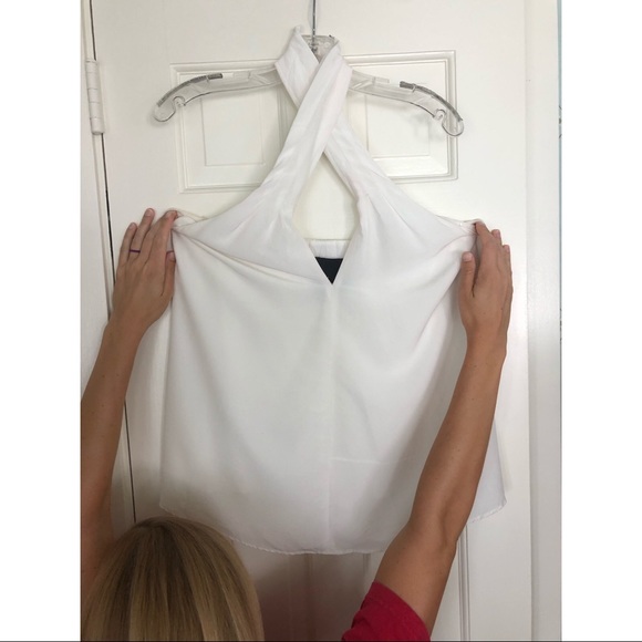Anthropologie White Halter Top Size M - Picture 4 of 7